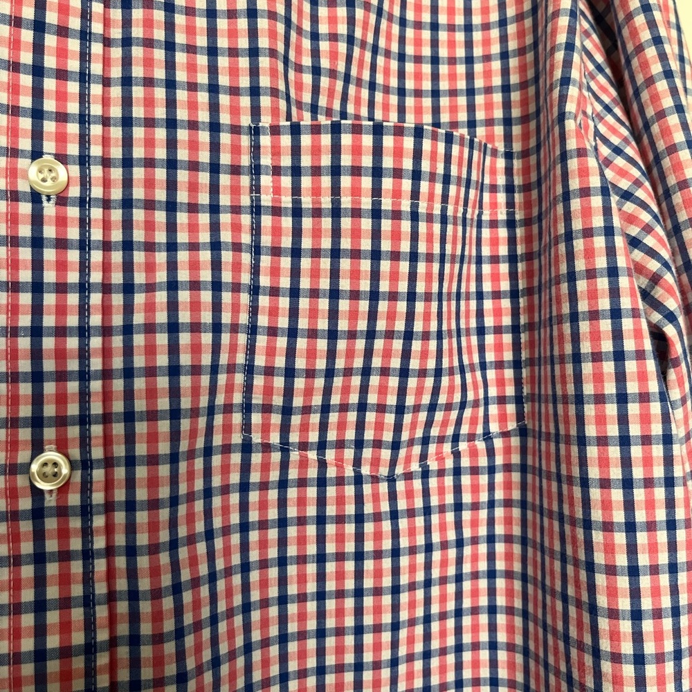 Mason James Pink and Blue Check Stretch Button-Down Shirt Size XL - Picture 6 of 12